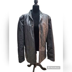 Marc Ecko Cut & Sew Mens Large Black Button Down Jacket Cotton Polyester Nice